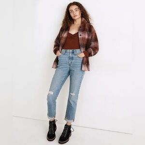 Madewell The High-Rise Slim Boyjean in Bilston Wash: Ripped Edition